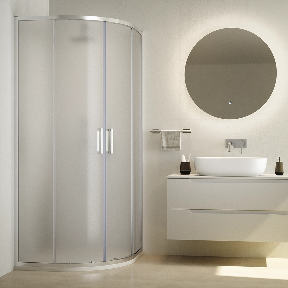 Box doccia semicircolare 90x90cm vetro 6mm opaco | Aruba Box doccia semicircolare 90x90cm vetro 6mm opaco | Aruba