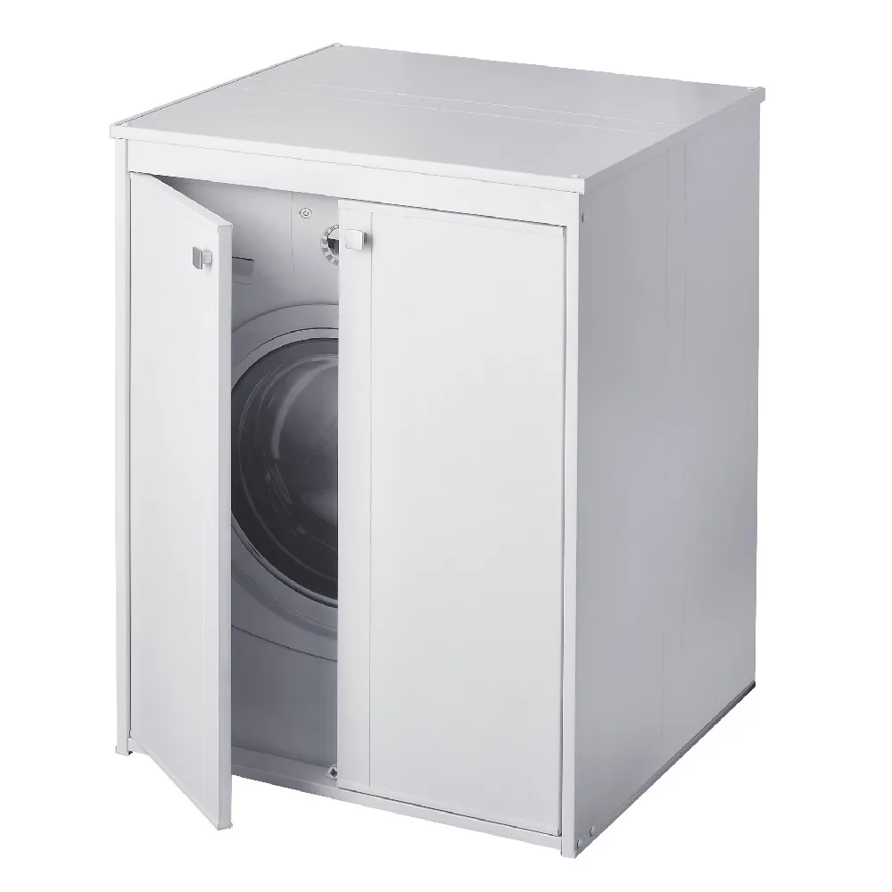 Coprilavatrice con ante 70x60 cm in PVC bianco | Igloo