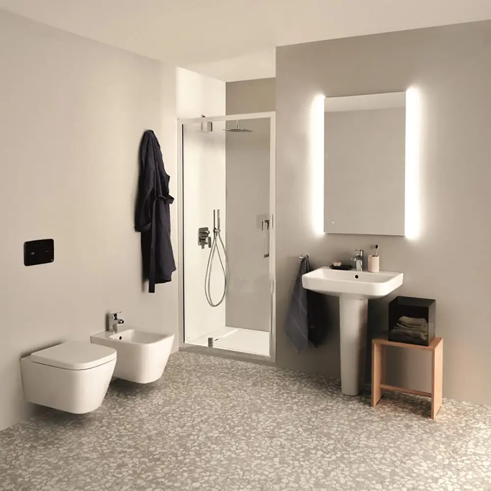 IDEAL STANDARD Coppia di sanitari sospesi: Bidet e Wc con sedile avvolgente Soft-Close | I.Life B IDEAL STANDARD Coppia di sanitari sospesi: Bidet e Wc con sedile avvolgente Soft-Close | I.Life B