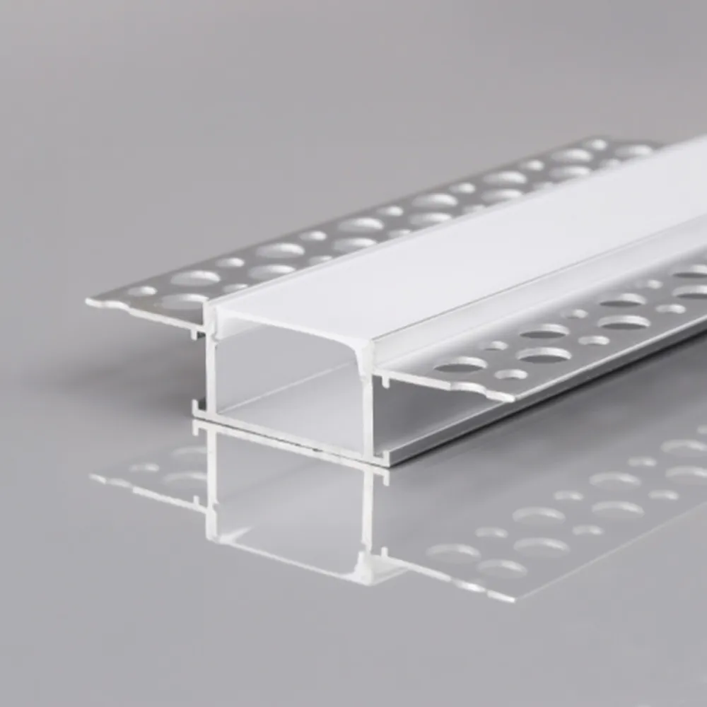 Profilo da incasso in alluminio silver 1mt per cartongesso per doppia striscia led Profilo da incasso in alluminio silver 1mt per cartongesso per doppia striscia led