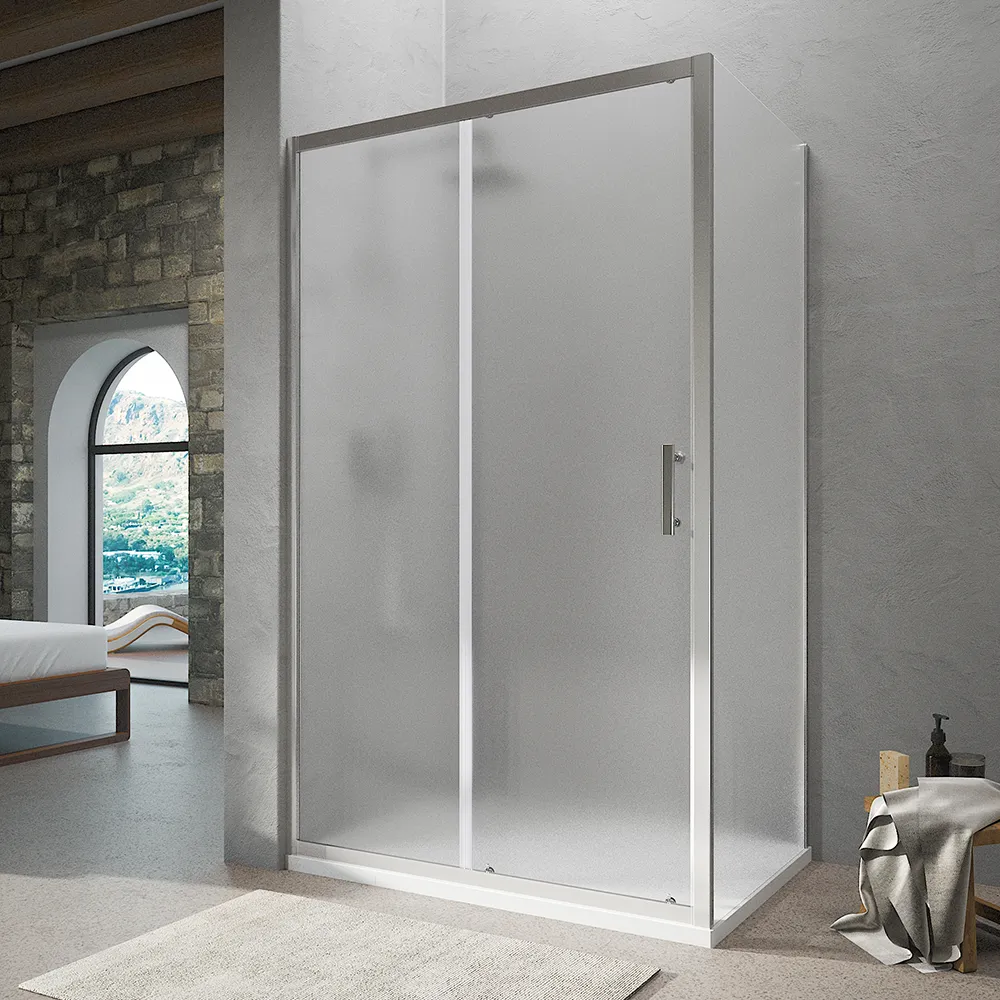 Box Doccia Angolare 80x120 cm vetro stampato, con apertura scorrevole e parete fissa h190cm | Tenerife Box Doccia Angolare 80x120 cm vetro stampato, con apertura scorrevole e parete fissa h190cm | Tenerife