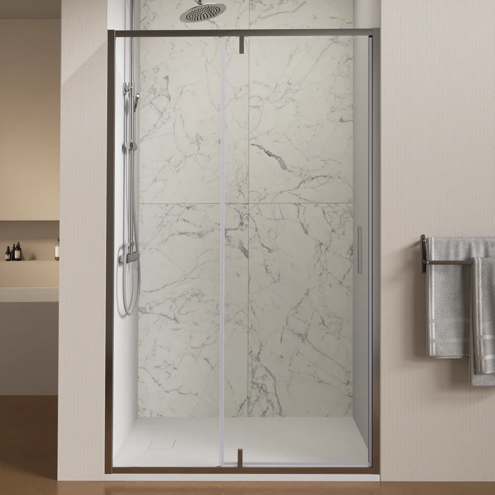 Nicchia slim a battente 140cm profili cromati vetro 6mm trasparente anticalcare con cerniere h190 | Lerici Nicchia slim a battente 140cm profili cromati vetro 6mm trasparente anticalcare con cerniere h190 | Lerici