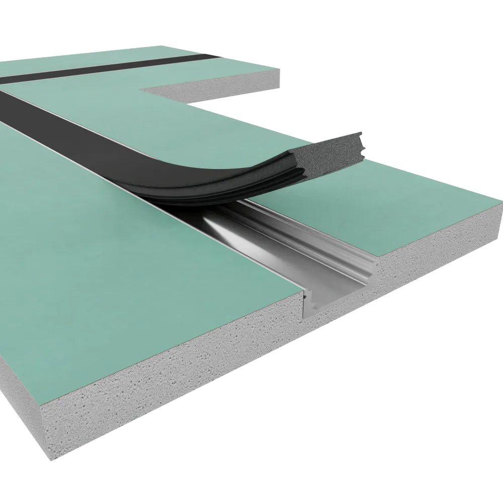 Cartongesso con profilo in alluminio integrato "T" resistente all'umidità