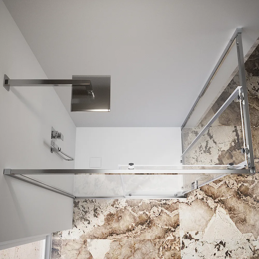 Box doccia 80x120 cm angolare scorrevole profili cromati vetro 6mm trasparente h185 | Tonga Box doccia 80x120 cm angolare scorrevole profili cromati vetro 6mm trasparente h185 | Tonga