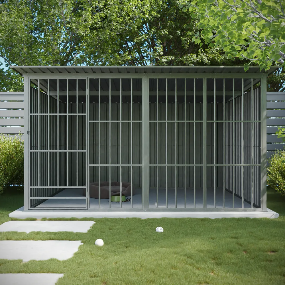 Box per cani in acciaio zincato 277x323x180cm colore grigio