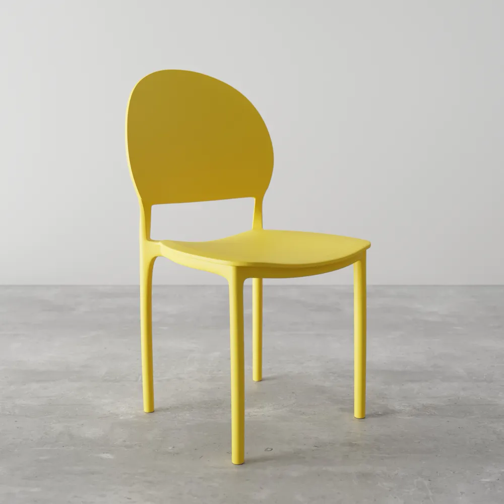 Sedia impilabile in polipropilene gialla | Lara