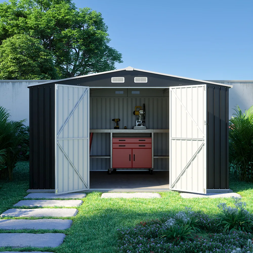 Casetta da giardino in acciaio zincato nero 3,65x3xh2,17 m - 150kg - 10,95 metri quadri Casetta da giardino in acciaio zincato nero 3,65x3xh2,17 m - 150kg - 10,95 metri quadri