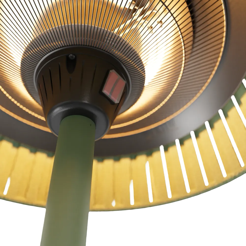 Fungo riscaldante a piantana a doppia lampada alogena 2100W interruttore a bilanciere colore verde | Ignis