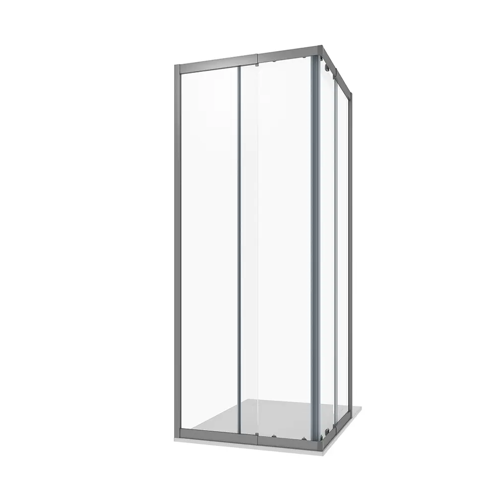 Box doccia estensibile 70-90x70-90 cm vetro 6mm trasparente con profili in alluminio anodizzato| Nuuk Box doccia estensibile 70-90x70-90 cm vetro 6mm trasparente con profili in alluminio anodizzato| Nuuk