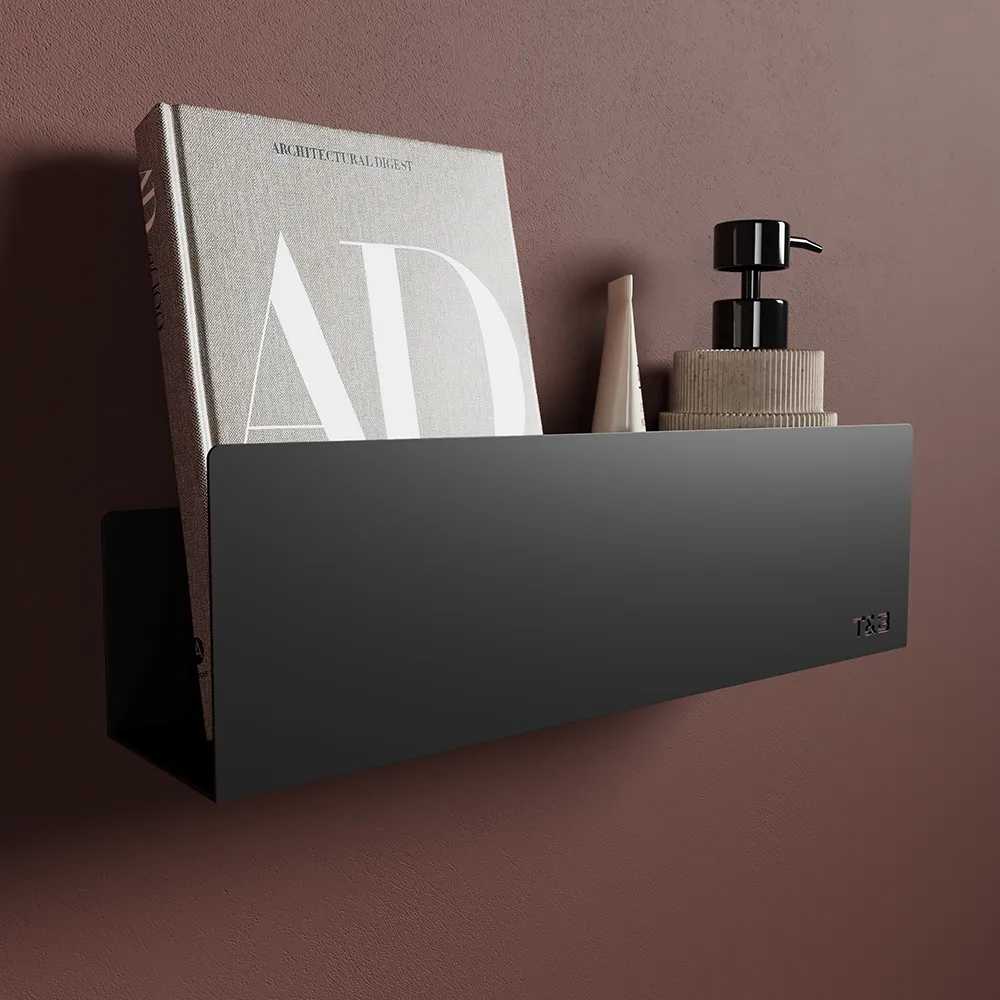 Mensola da bagno in alluminio Nero opaco, dimensioni 40 cm | Alta Mensola da bagno in alluminio Nero opaco, dimensioni 40 cm | Alta