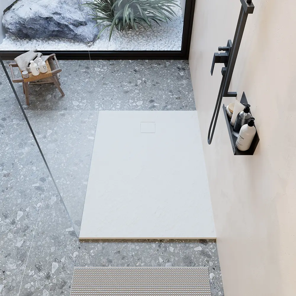 Piatto doccia 80x120 cm colore bianco effetto pietra | Samos Piatto doccia 80x120 cm colore bianco effetto pietra | Samos