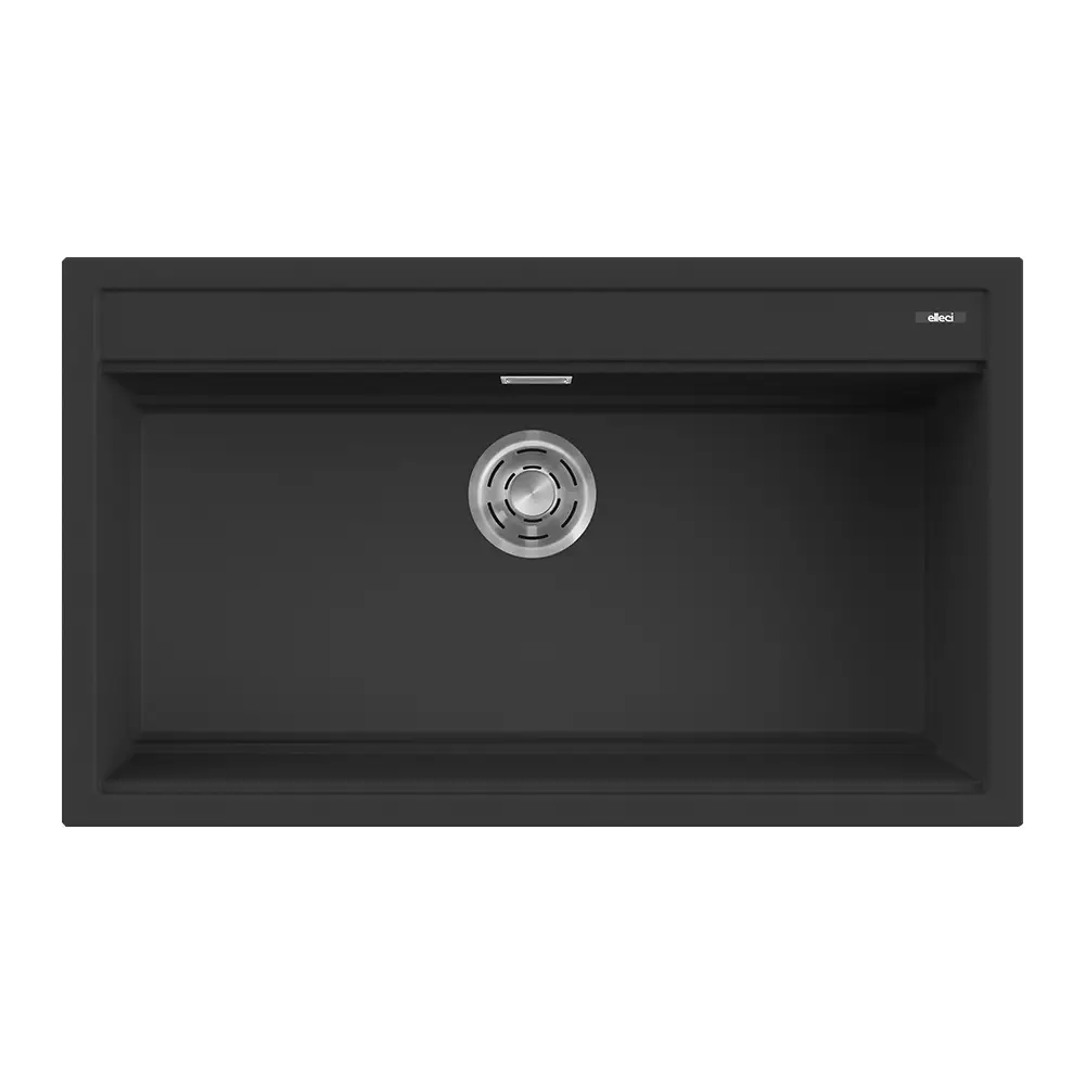 Elleci lavello da cucina 1 vasca 86x51cm in granitek nero installazione sopratop | Best 360 Elleci lavello da cucina 1 vasca 86x51cm in granitek nero installazione sopratop | Best 360
