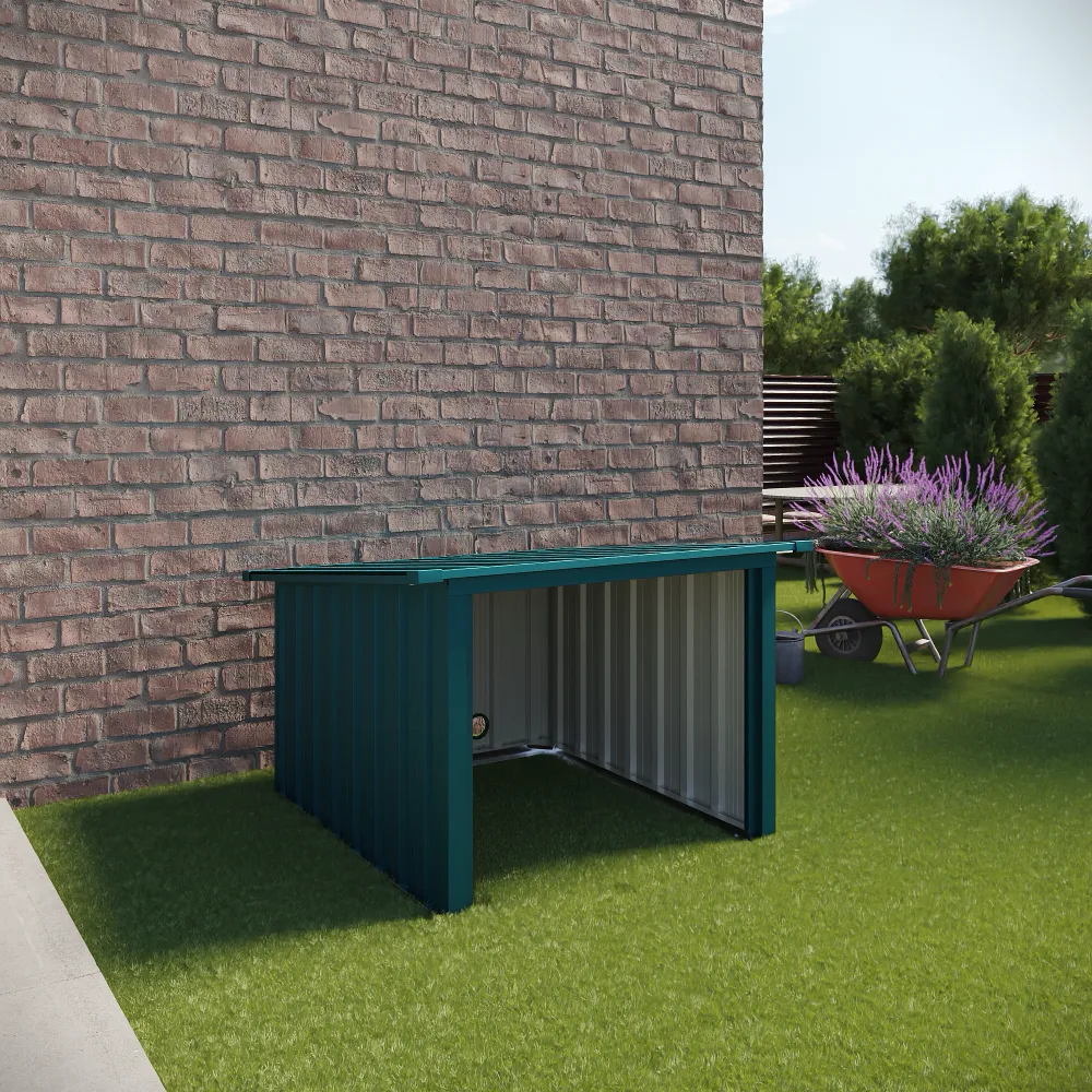 Garage per tosaerba in acciaio zincato verde 90,5x89x62/51cm