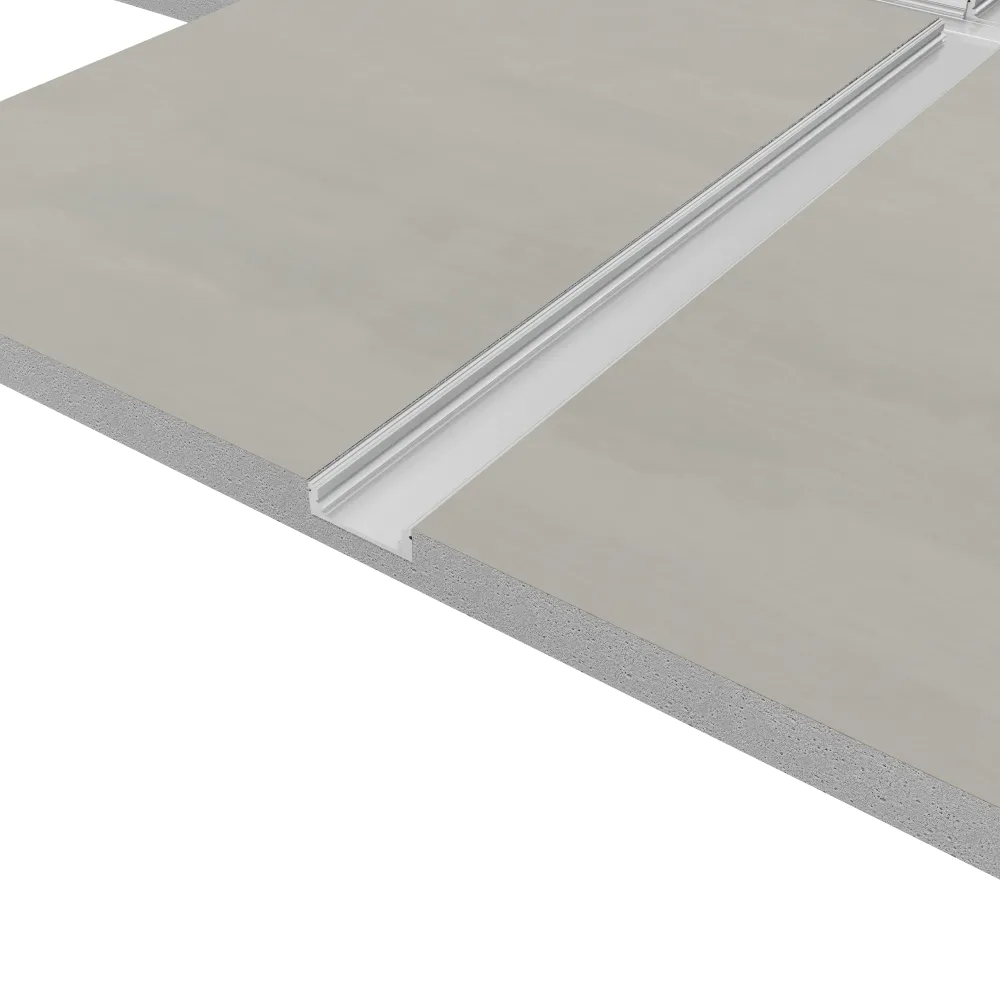 Cartongesso con profilo in alluminio integrato "X"