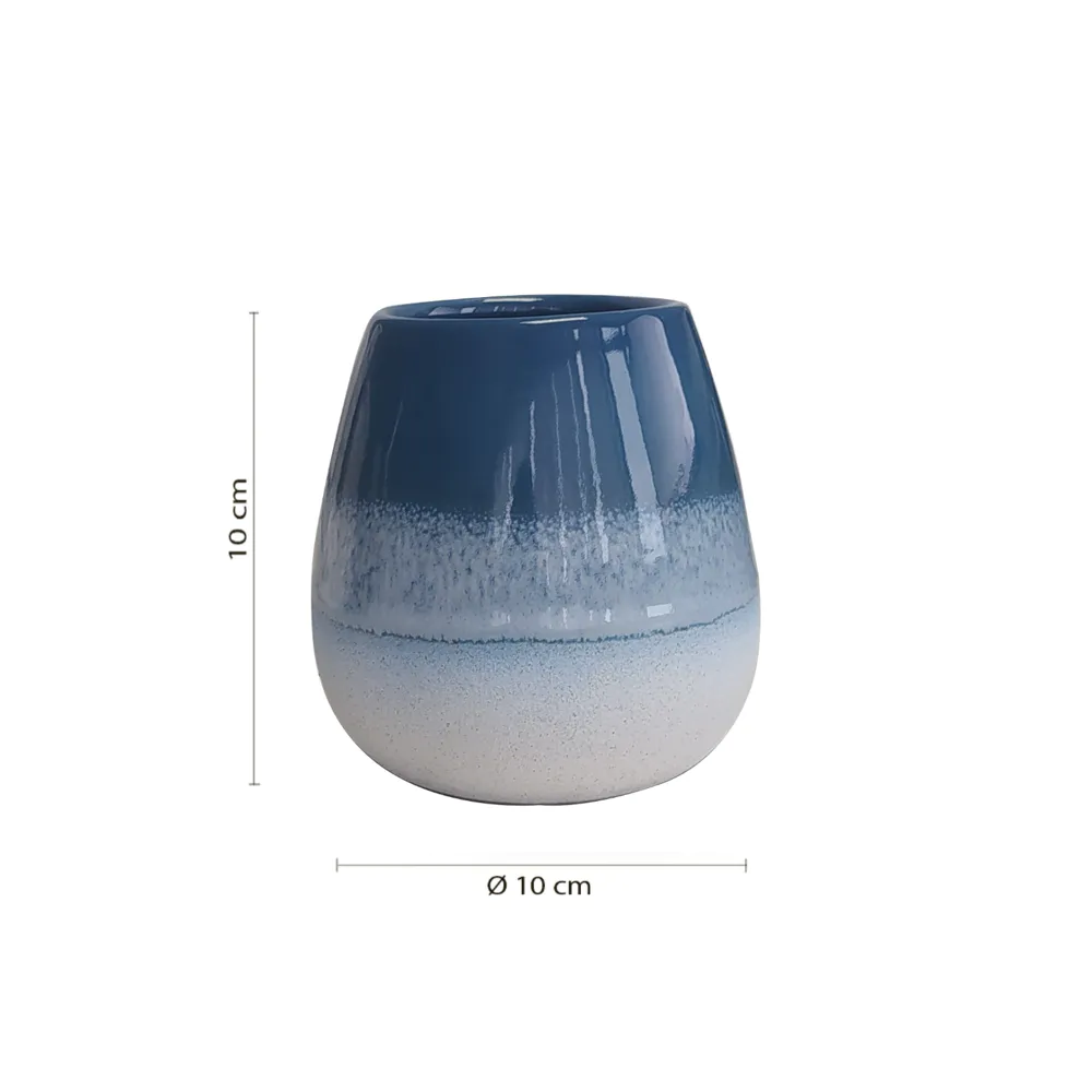 Portaspazzolini Gedy in ceramica blu degradè | Shejla