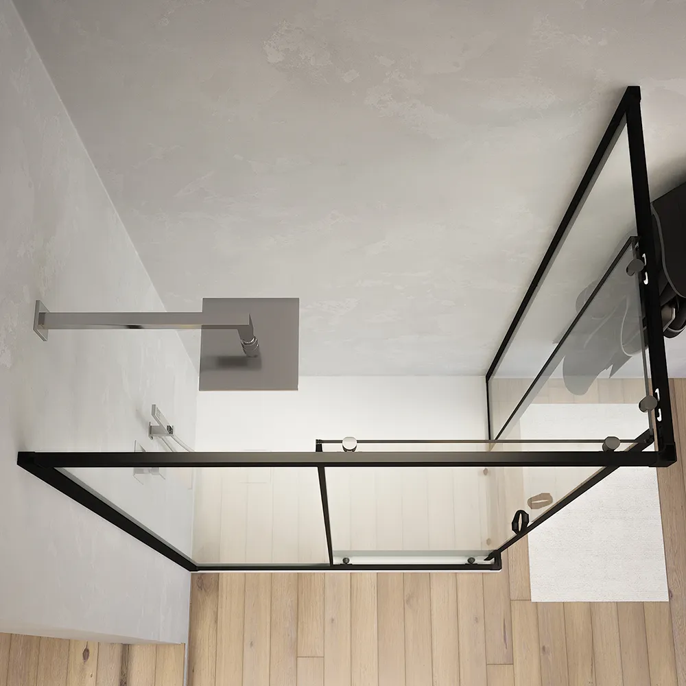 Box doccia angolare 80x120 cm trasparente 4 mm profili neri | Willis Box doccia angolare 80x120 cm trasparente 4 mm profili neri | Willis