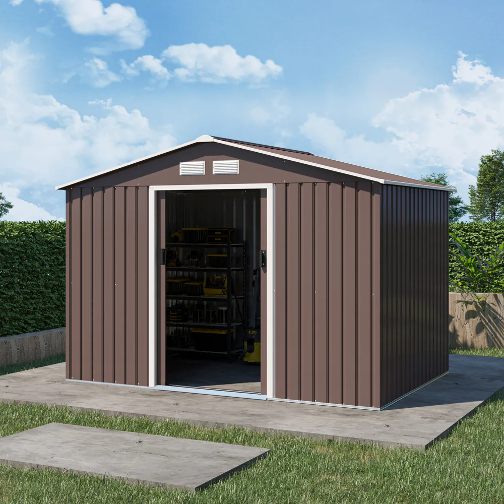 Casetta da giardino in acciaio zincato marrone 2,77x1,95x1,93 m - 65kg - 4,8 metri quadri Casetta da giardino in acciaio zincato marrone 2,77x1,95x1,93 m - 65kg - 4,8 metri quadri