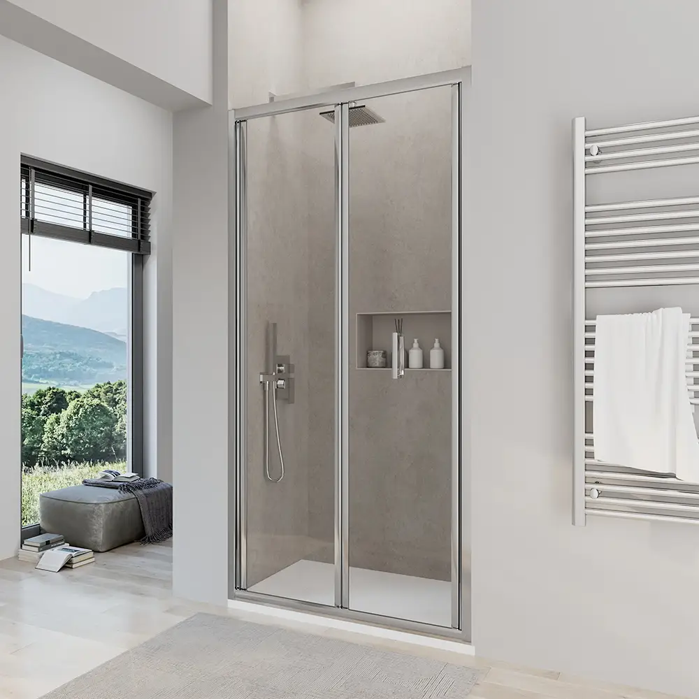 Porta doccia 90 cm apertura a libro vetro trasparente | Capri Porta doccia 90 cm apertura a libro vetro trasparente | Capri