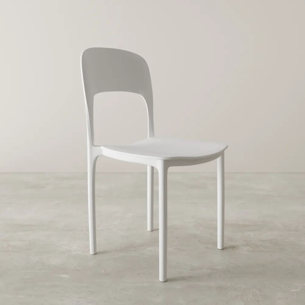 Sedia impilabile in polipropilene bianca | Ines