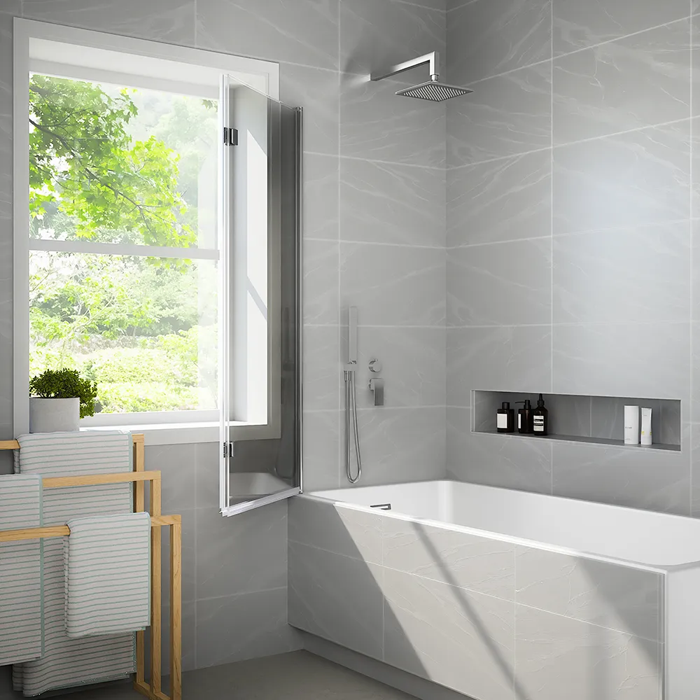 Parete sopravasca a libro 120 cm vetro trasparente | Magnolia Parete sopravasca a libro 120 cm vetro trasparente | Magnolia