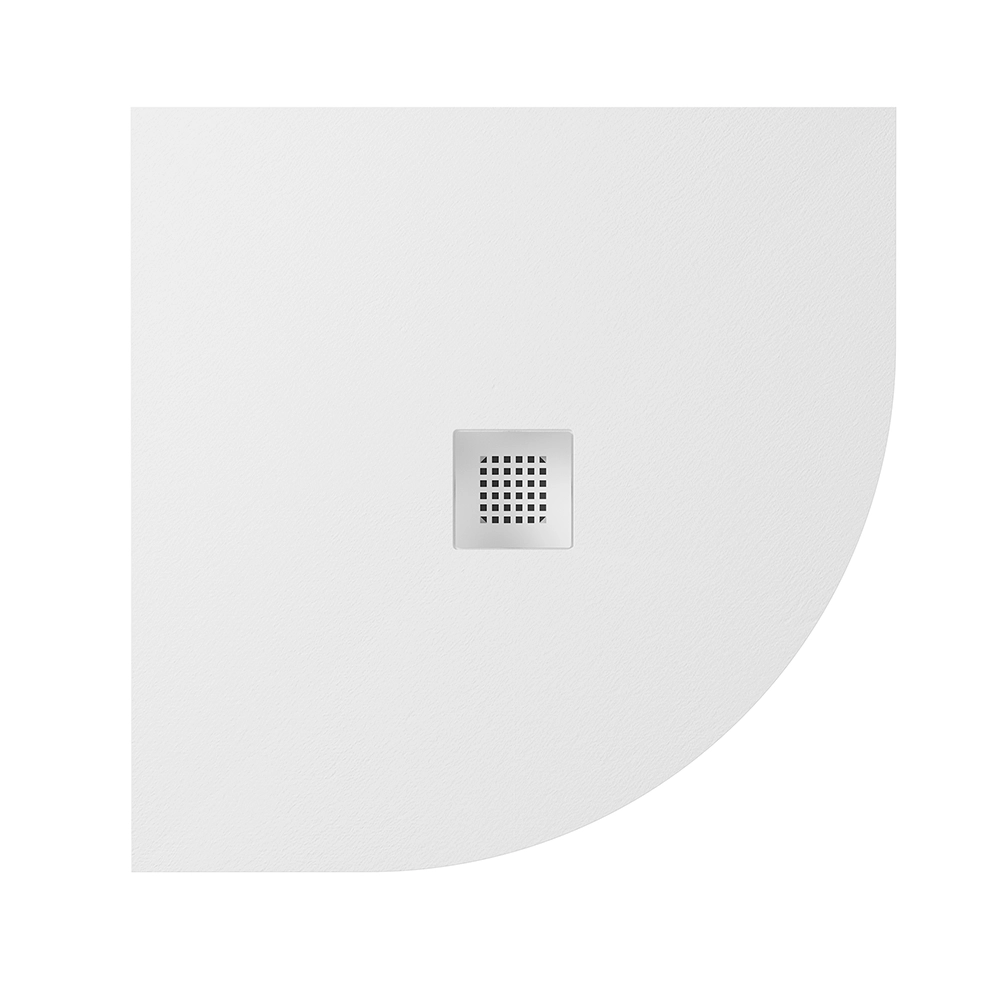 Piatto doccia semicircolare 80x80cm in marmoresina bianco effetto pietra | Kos Piatto doccia semicircolare 80x80cm in marmoresina bianco effetto pietra | Kos