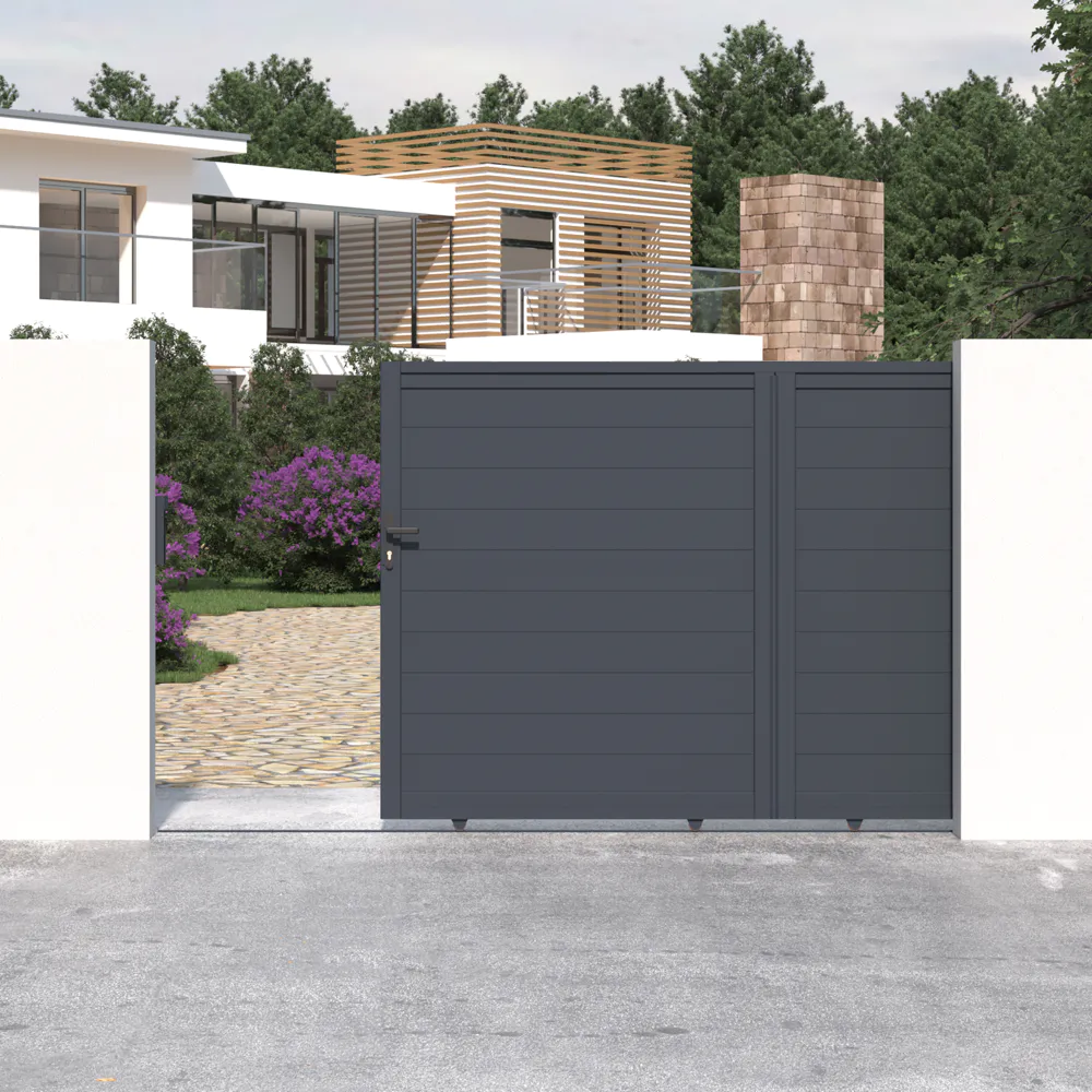 Cancello in alluminio scorrevole 300x173cm grigio freddo