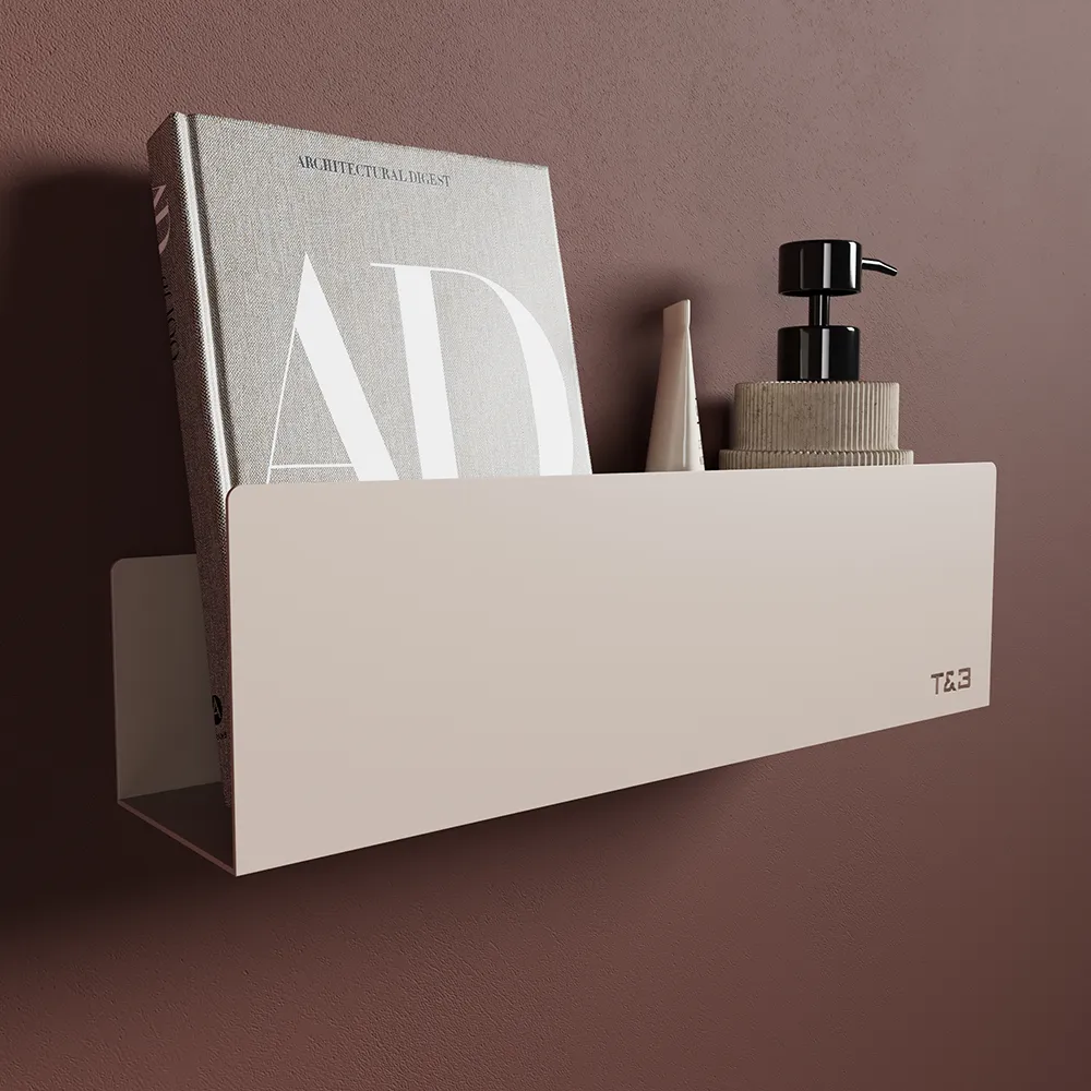 Mensola da bagno in alluminio Beige con finitura opaca, dimensioni 40 cm | Alta Mensola da bagno in alluminio Beige con finitura opaca, dimensioni 40 cm | Alta