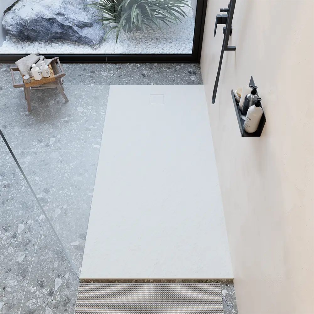 Piatto doccia 70x170 cm colore bianco effetto pietra | Samos Piatto doccia 70x170 cm colore bianco effetto pietra | Samos