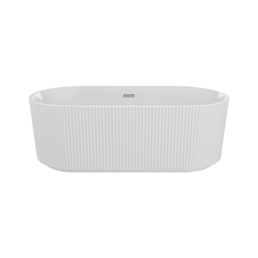 Vasca da bagno freestanding scanalata 170cm in acrilico bianco lucido | Iris Vasca da bagno freestanding scanalata 170cm in acrilico bianco lucido | Iris