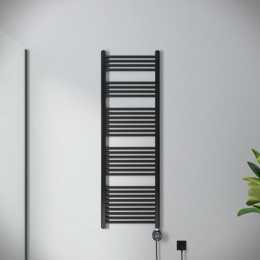 Termoarredo scaldasalviette elettrico 1500x500 nero opaco con termostato digitale | Antares