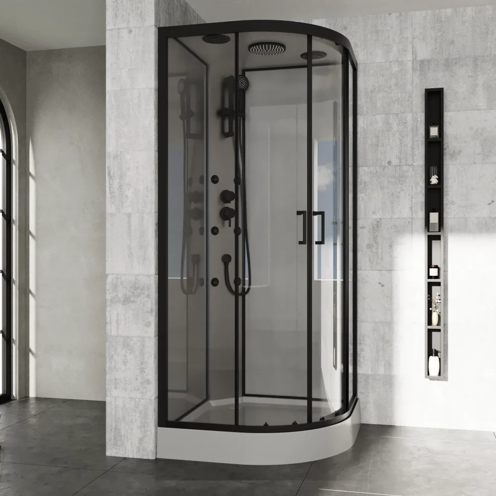 Cabina doccia idromassaggio semicircolare 90x90cm multifunzione h215cm | Sark