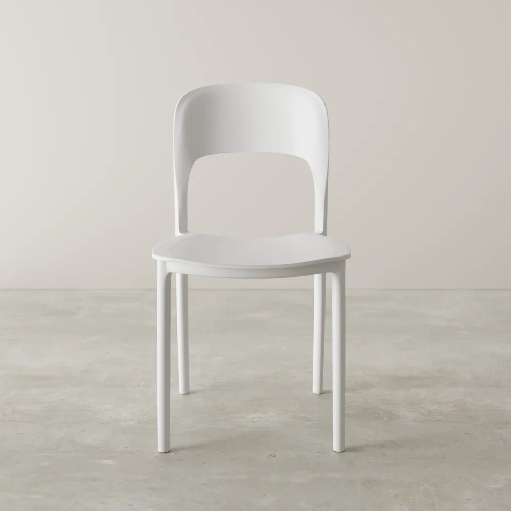 Sedia impilabile in polipropilene bianca | Ines
