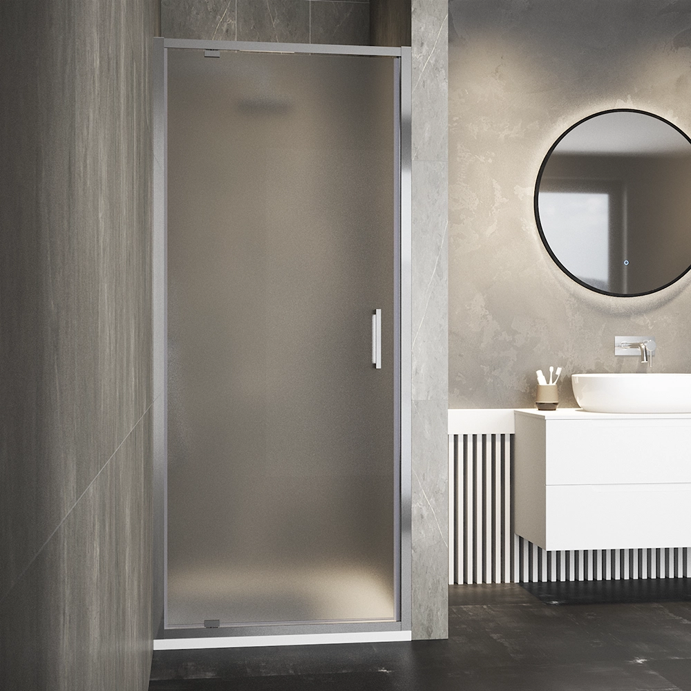 Porta doccia 90cm apertura a battente vetro 6mm opaco | Aruba Porta doccia 90cm apertura a battente vetro 6mm opaco | Aruba