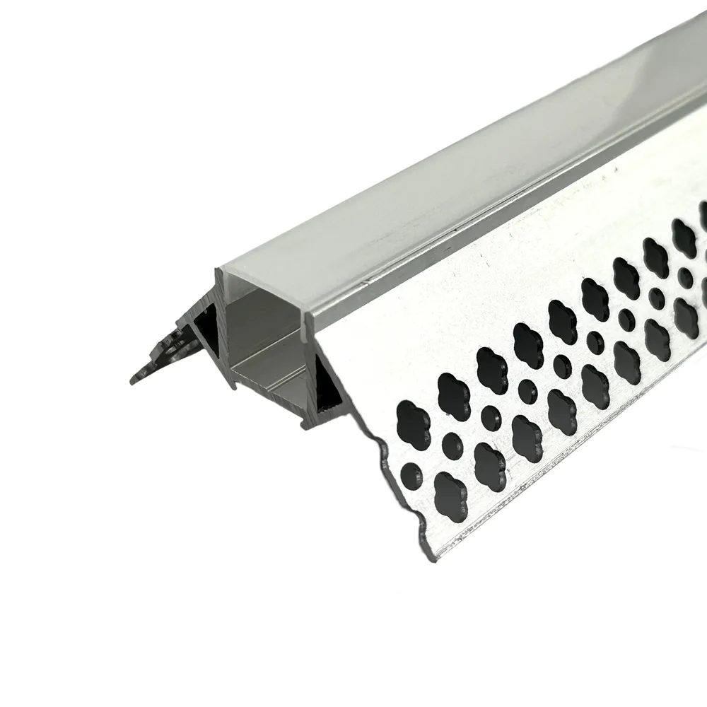 Profilo da incasso silver ad angolo esterno in alluminio 2mt per cartongesso per striscia led Profilo da incasso silver ad angolo esterno in alluminio 2mt per cartongesso per striscia led