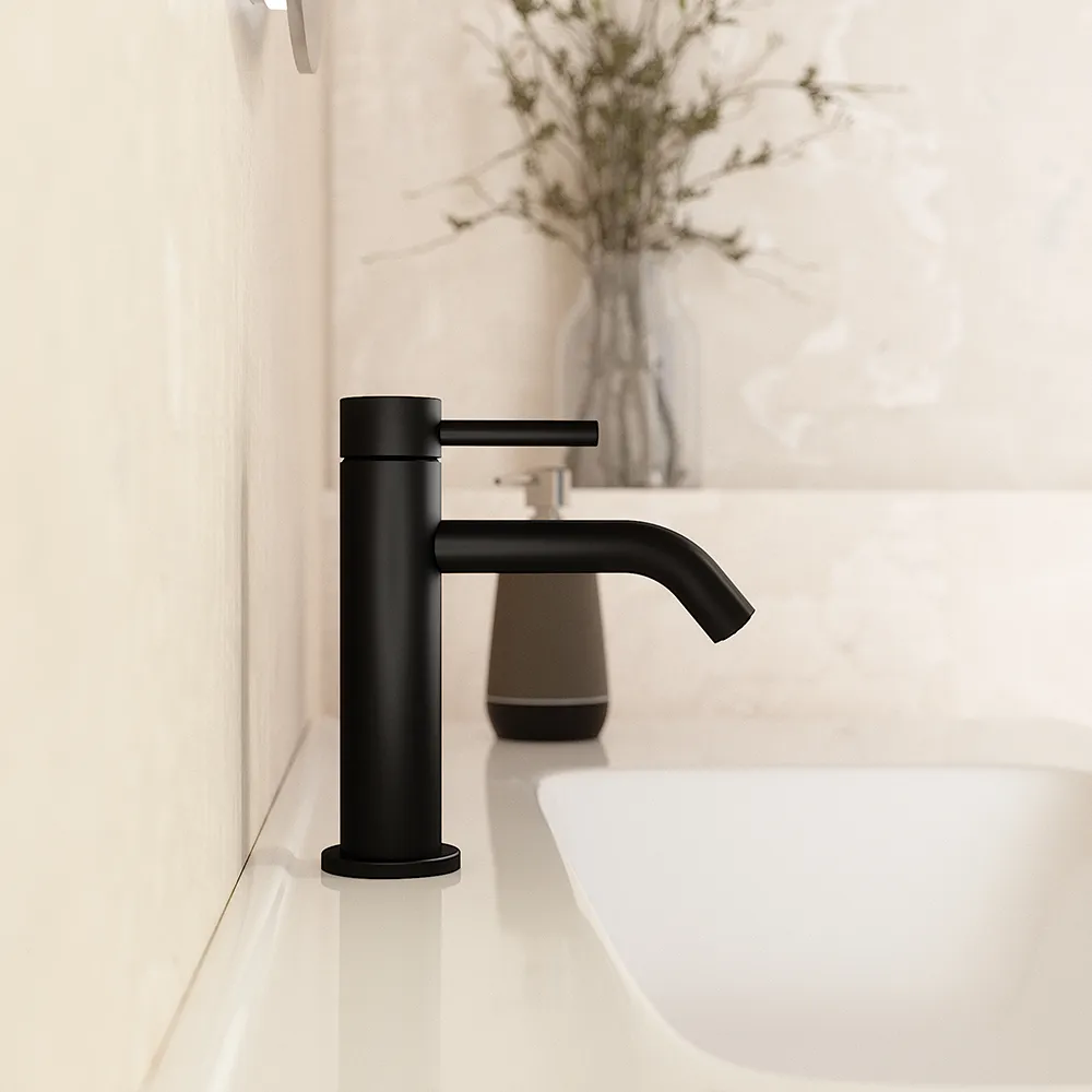 Miscelatore lavabo senza scarico slim nero opaco | Bette Miscelatore lavabo senza scarico slim nero opaco | Bette