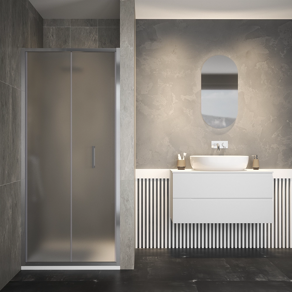 Porta doccia 90cm apertura a libro vetro 6mm opaco | Aruba Porta doccia 90cm apertura a libro vetro 6mm opaco | Aruba