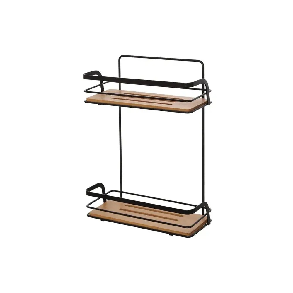 Mensola due ripiani acciaio nero e bambu | Haiti Mensola due ripiani acciaio nero e bambu | Haiti