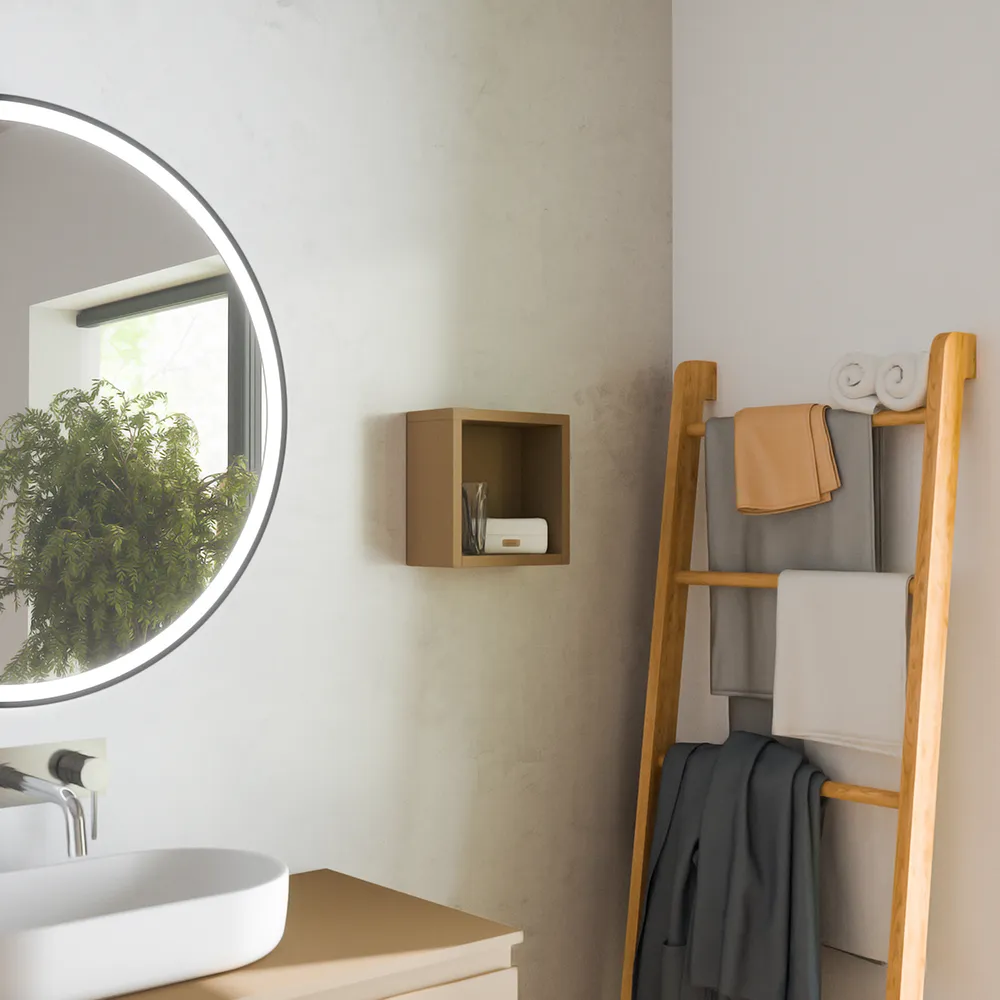 Pensile bagno sospeso a giorno 25x25cm color sabbia opaco | Ardenne Pensile bagno sospeso a giorno 25x25cm color sabbia opaco | Ardenne