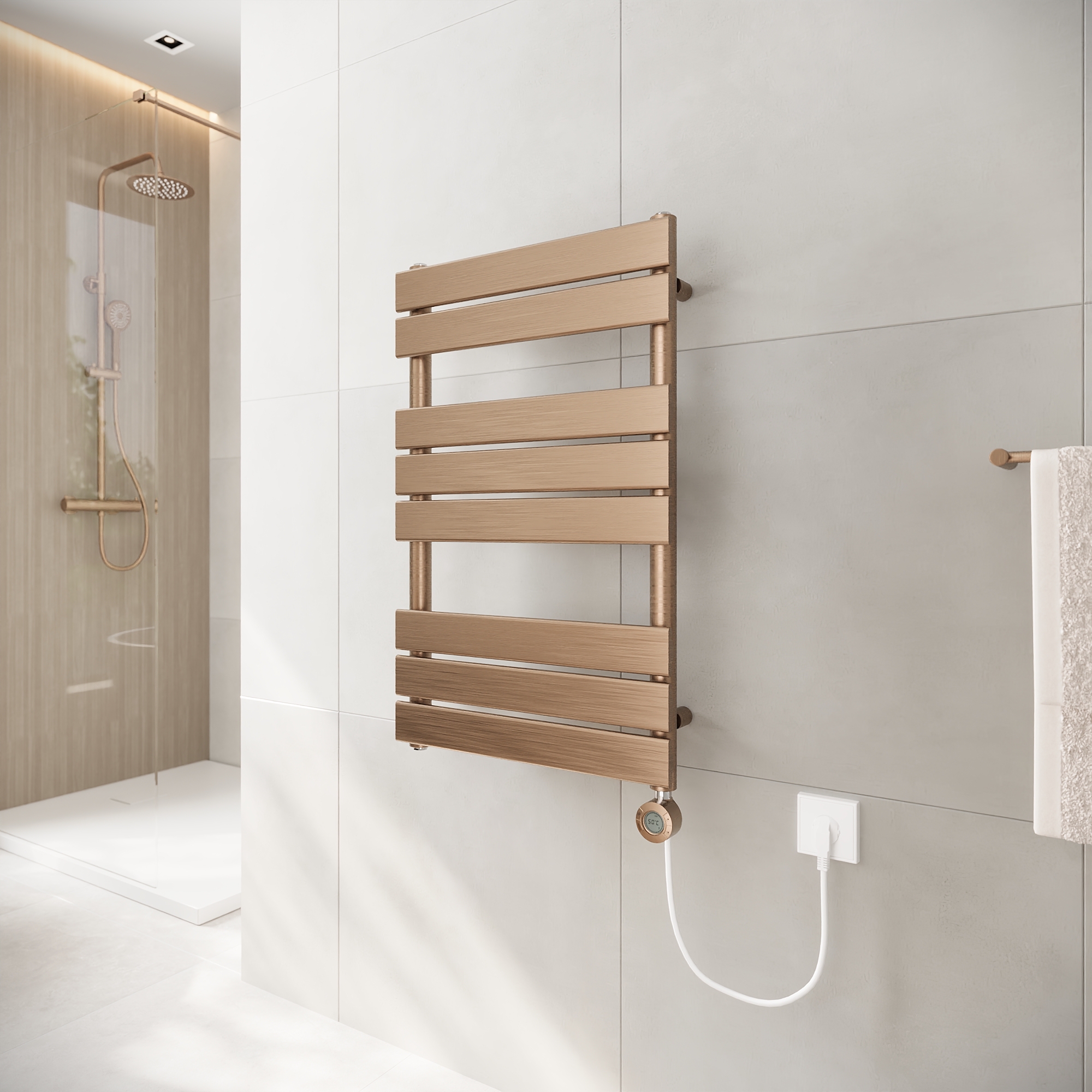 Termoarredo elettrico 800x500 oro rosa interasse 450 | Andromeda