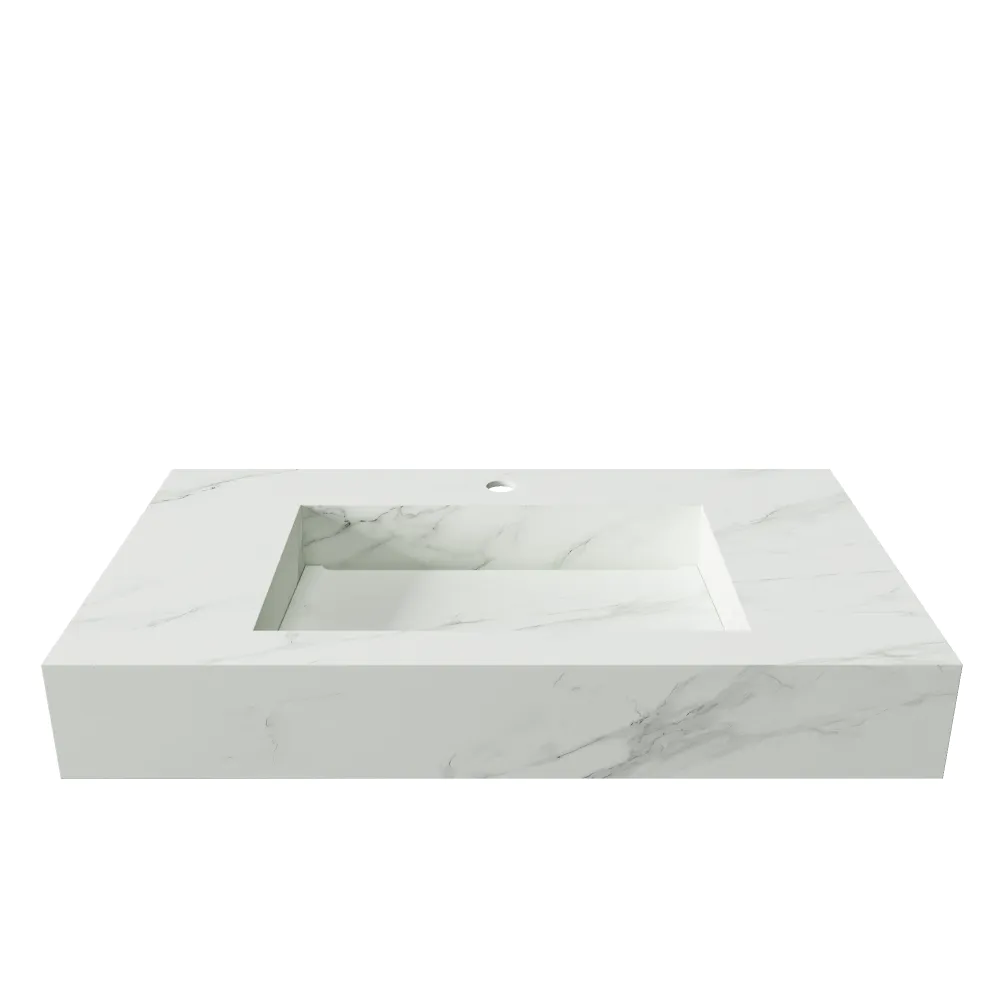 Lavabo Sospeso In Hpl 80cm Calacatta Bianco Ledro Lavabo Sospeso In Hpl 80cm Calacatta Bianco Ledro