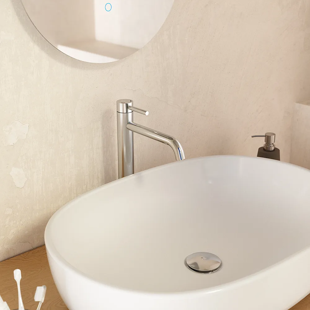 Coppia miscelatori lavabo alto slim bidet senza scarico cromato | Bette Coppia miscelatori lavabo alto slim bidet senza scarico cromato | Bette