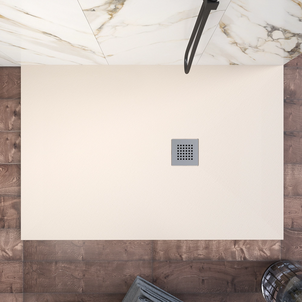 Piatto doccia 80x100cm in marmoresina avorio effetto pietra | Kos Piatto doccia 80x100cm in marmoresina avorio effetto pietra | Kos