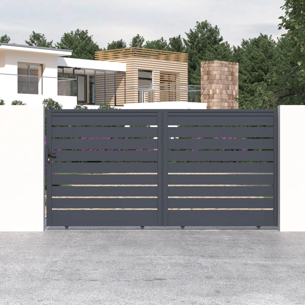 Cancello in alluminio scorrevole 350x176cm grigio freddo