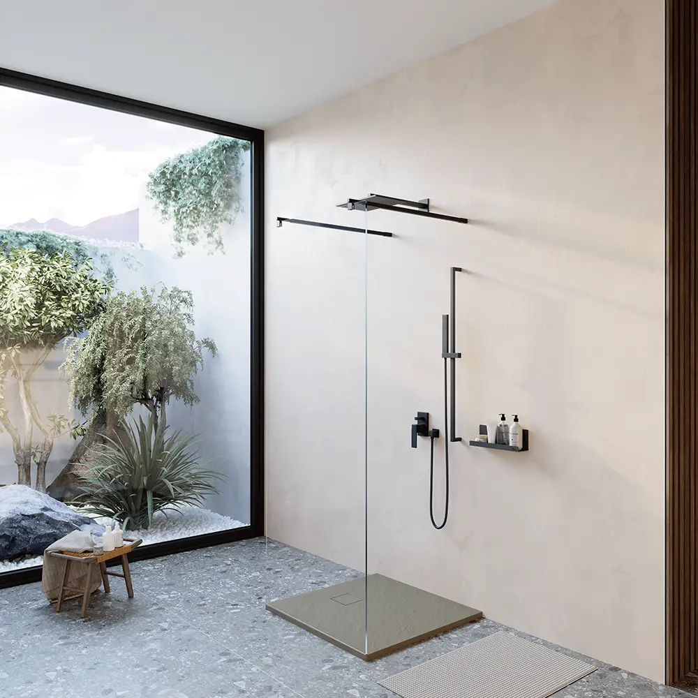 Piatto doccia 90x90 cm colore marrone effetto pietra | Samos Piatto doccia 90x90 cm colore marrone effetto pietra | Samos