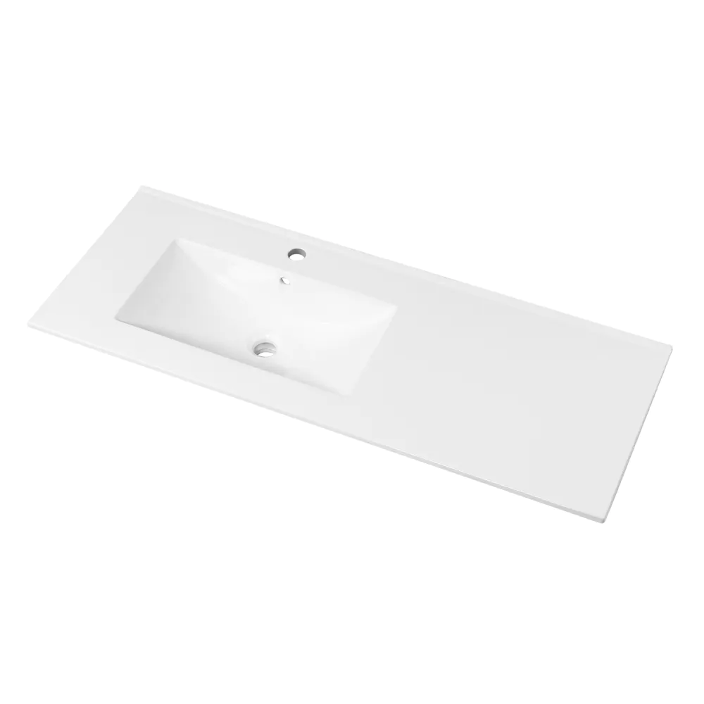 Lavabo da incasso 120cm vasca lato sinistro in ceramica bianco opaco | Orta