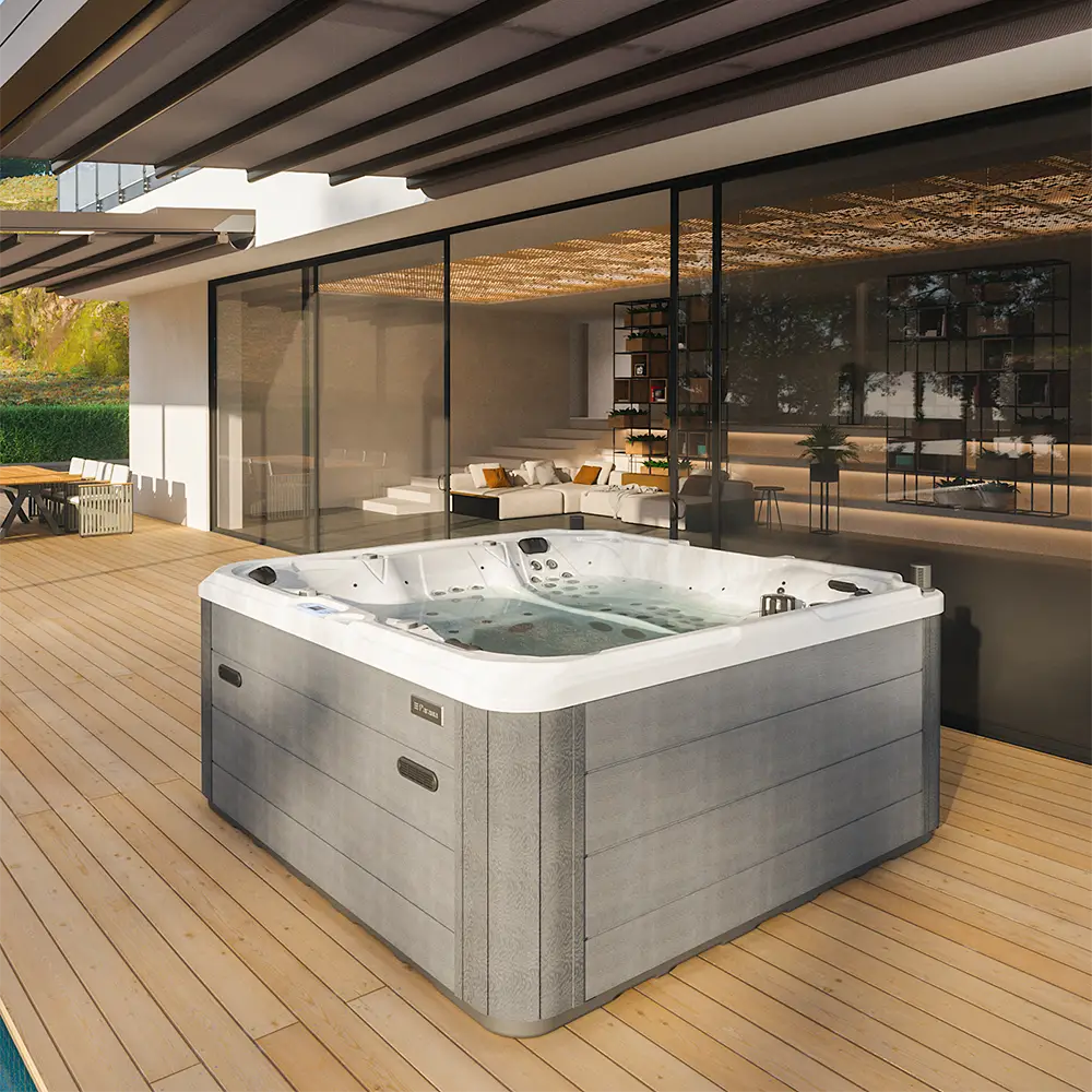 Minipiscina vasca idromassaggio 230x230x96 cm da esterno 5 persone | Erie Minipiscina vasca idromassaggio 230x230x96 cm da esterno 5 persone | Erie