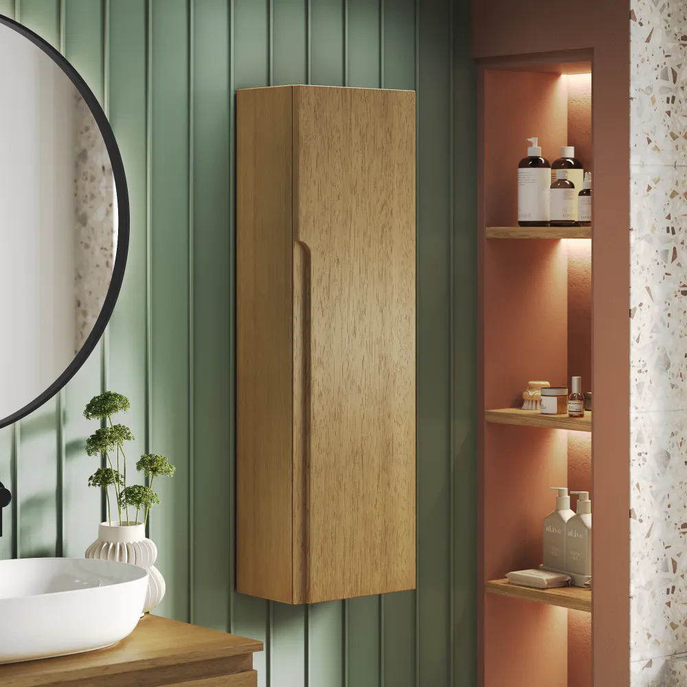 Colonna bagno sospesa 100x30cm rovere tabacco | Komi