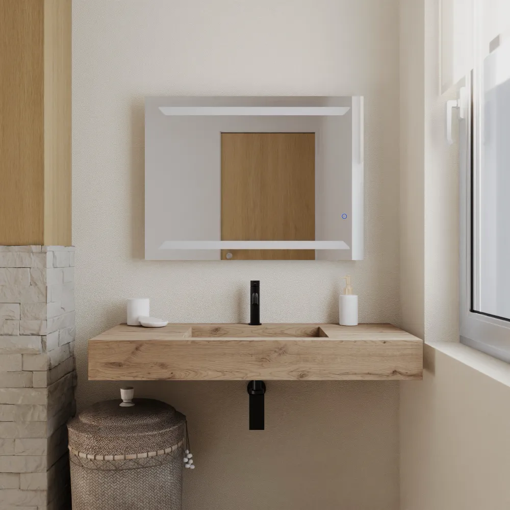 Lavabo sospeso in hpl 100cm rovere miele | Ledro