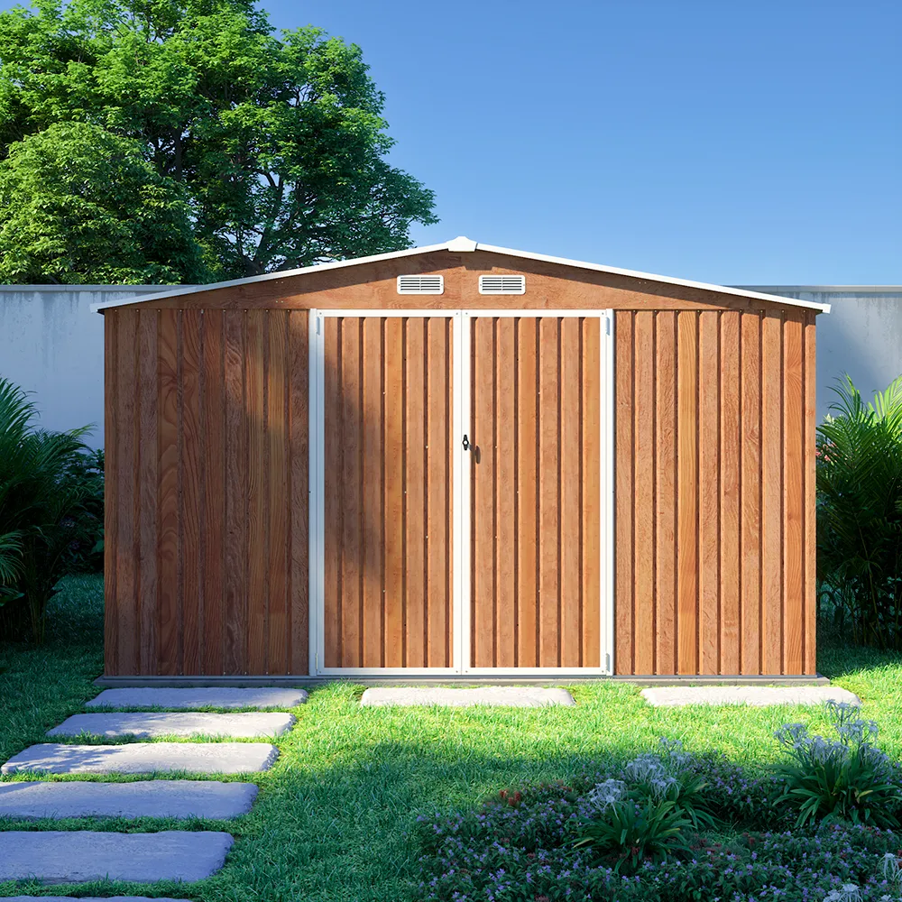 Casetta da giardino in acciaio zincato effetto legno 3,65x3xh2,17 m - 150kg - 10,95 metri quadri Casetta da giardino in acciaio zincato effetto legno 3,65x3xh2,17 m - 150kg - 10,95 metri quadri