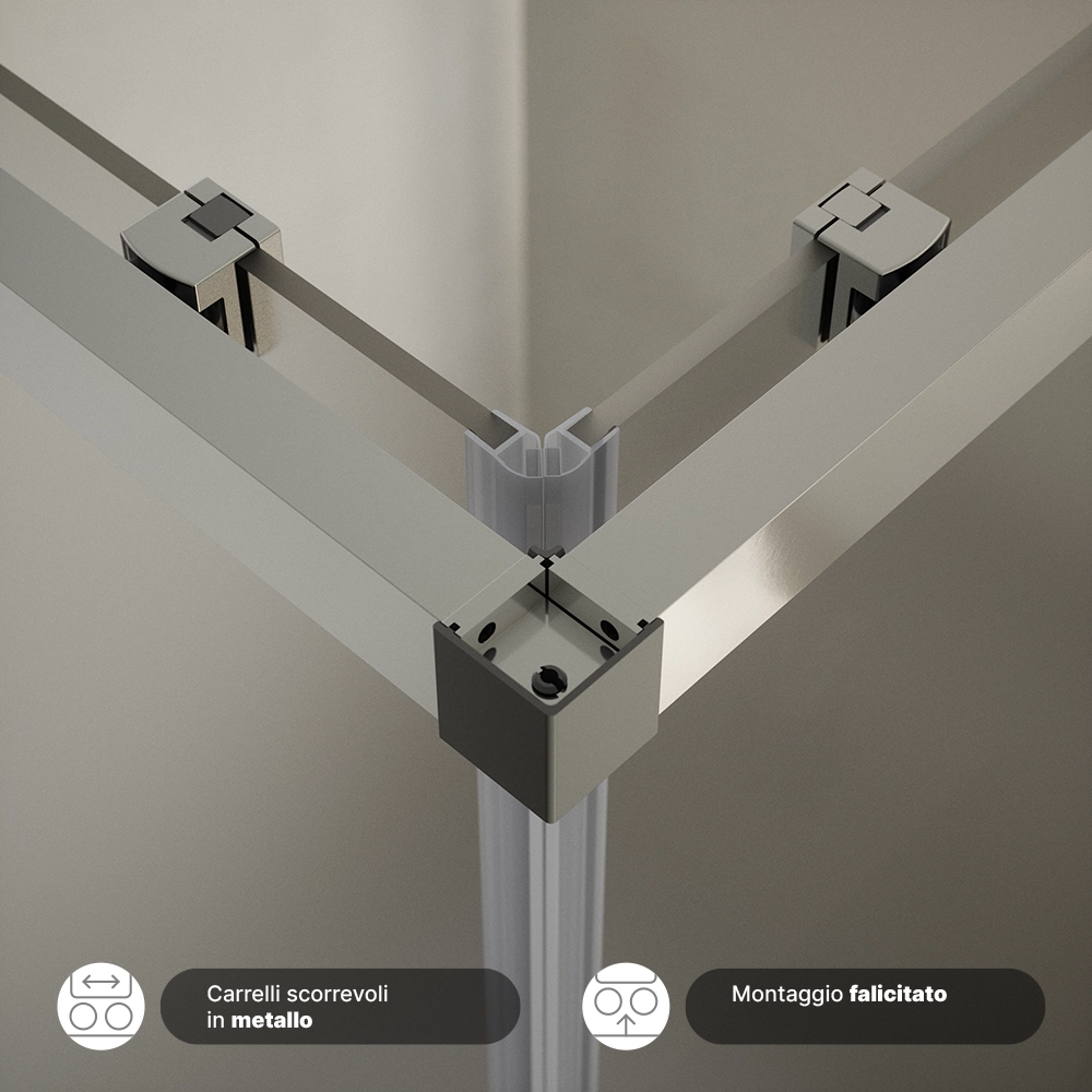 Box doccia 70x120 cm scorrevole vetro 6mm opaco con trattamento anticalcare h195cm scorrevole | Aruba Box doccia 70x120 cm scorrevole vetro 6mm opaco con trattamento anticalcare h195cm scorrevole | Aruba